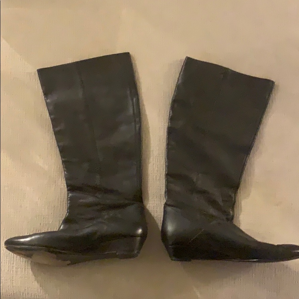 Real Brown leather knee high boots